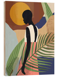 Wood print Boho Girl I