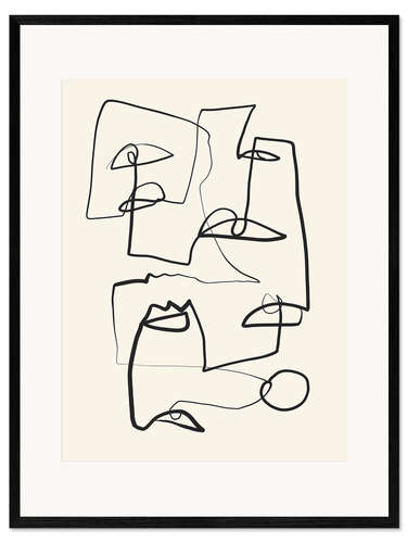 Inramat konsttryck Abstract line II