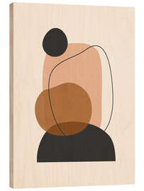 Hout print Minimal Abstract Art I