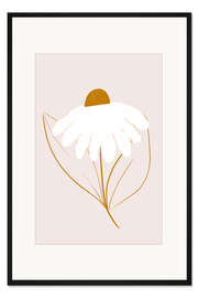 Gerahmter Kunstdruck Weißes Gänseblümchen