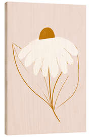 Wood print White daisy