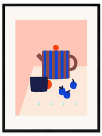 Kunsttryk i ramme Teapot with Plums
