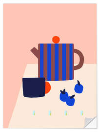Selvklæbende plakat Teapot with Plums