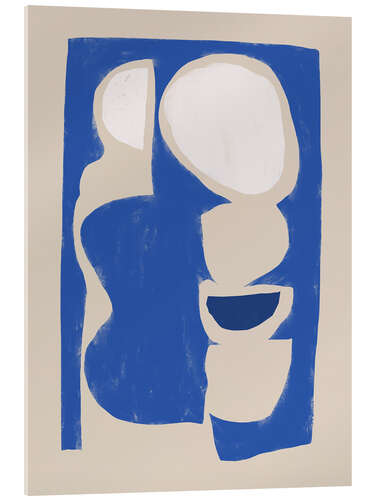 Cuadro de metacrilato Organic shape cut out in blue