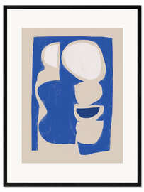 Framed art print Organic shape cut out in blue