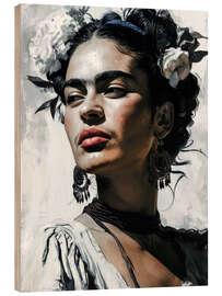 Wood print Frida Portrait