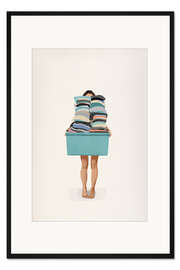 Gerahmter Kunstdruck Wäschekorb