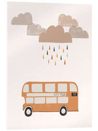 Tableau en verre acrylique Orange Bus - Menina Lisboa