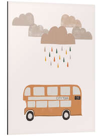 Alubild Orangener Bus