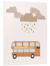 Hartschaumbild Orangener Bus - Menina Lisboa