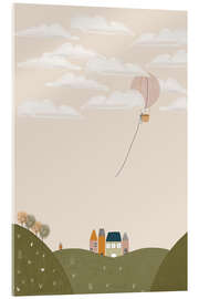Quadro em acrílico Pink Hot Air Balloon - Menina Lisboa
