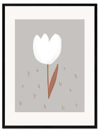 Stampa artistica con cornice White Tulip