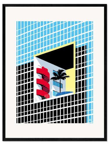 Framed art print Miami Atlantis Condominium