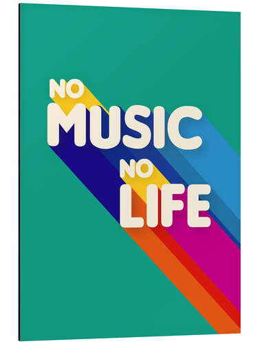 Tableau en aluminium No Music No Life