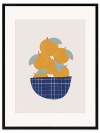 Gerahmter Kunstdruck Schale mit Orangen