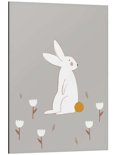 Aluminium print White Little Bunny