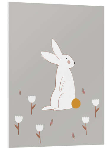 Quadro em PVC White Little Bunny
