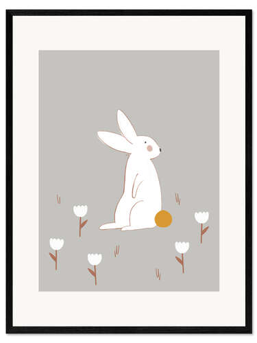Stampa artistica con cornice White Little Bunny