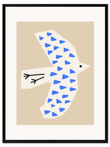 Plakat artystyczny premium w ramie Bird Latte
