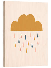 Holzbild Gelbe Regenwolke - Menina Lisboa