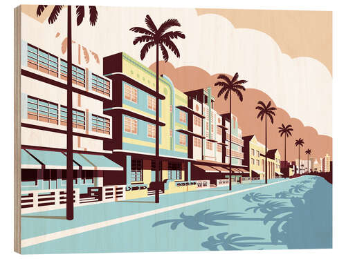 Cuadro de madera Miami Oceandrive