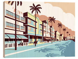 Holzbild Miami Oceandrive - Remko Heemskerk