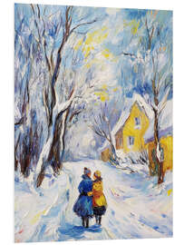 Hartschaumbild Winterwanderung