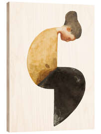 Holzbild Sitzende Frau II