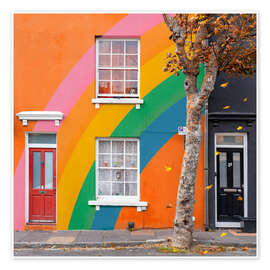 Poster Autumn Rainbow House