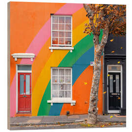 Cuadro de madera Autumn Rainbow House