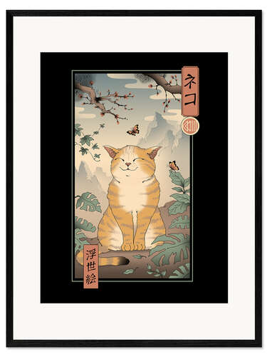 Ingelijste kunstdruk Edo Cat