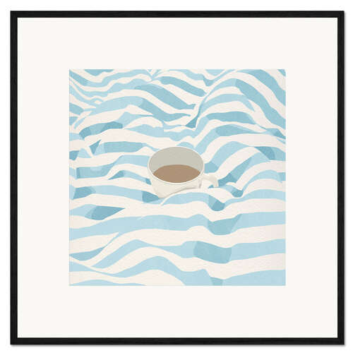 Ingelijste kunstdruk Coffee in bed