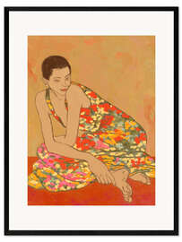 Gerahmter Kunstdruck Blumenkleid