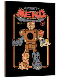 Cuadro de madera Robot Neko Cat