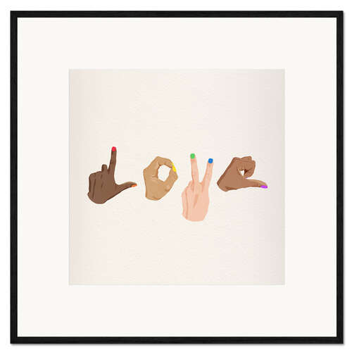 Plakat artystyczny premium w ramie Pride love
