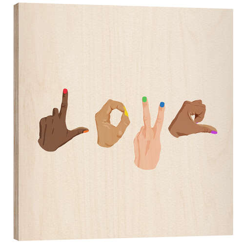 Stampa su legno Pride love