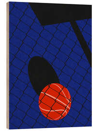Holzbild Basketballfeld im Hinterhof