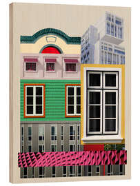 Stampa su legno Architectural collage
