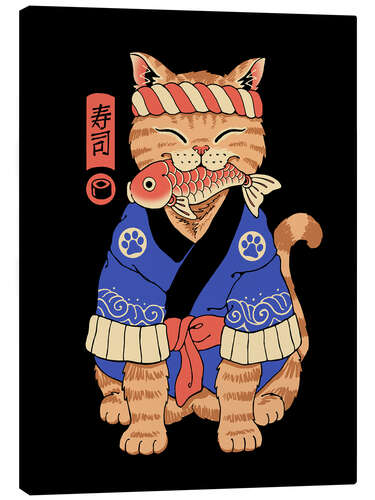 Canvastavla Sushi Meowster