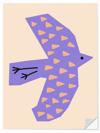 Selvklebende plakat Bird Lilac