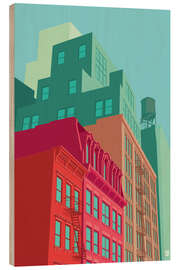 Tableau en bois New York Mulberrystreet - Remko Heemskerk