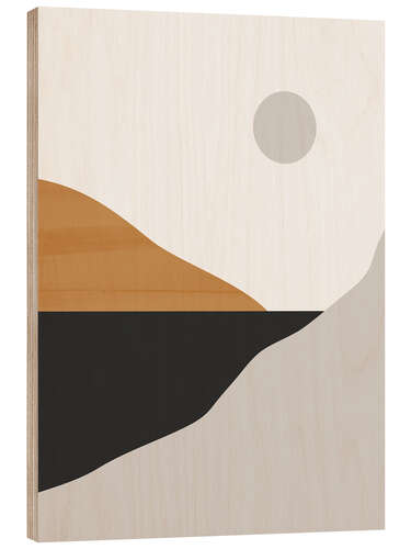 Hout print Minimal Landscape