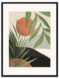 Gerahmter Kunstdruck Abstract Tropical Leaves I