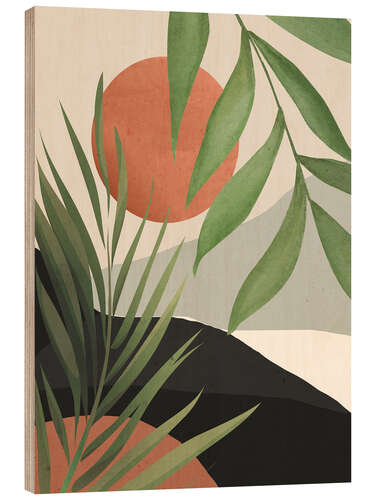 Obraz na drewnie Abstract Tropical Leaves I