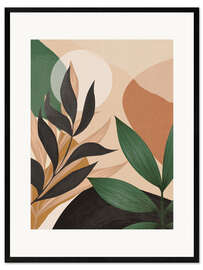 Innrammet kunsttrykk Abstract Tropical Leaves II