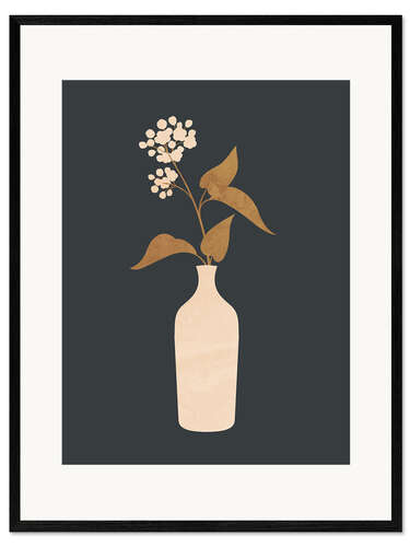 Impresión de arte enmarcada Minimal flower still life