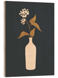 Wood print Minimal flower still life