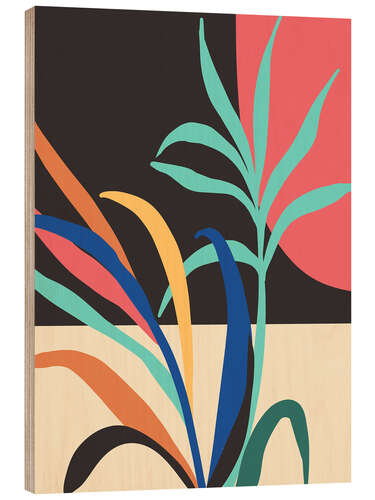 Tableau en bois Abstract Plant II