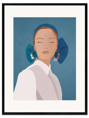 Gerahmter Kunstdruck Minimal Girl Portrait