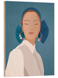 Puutaulu Minimal Girl Portrait